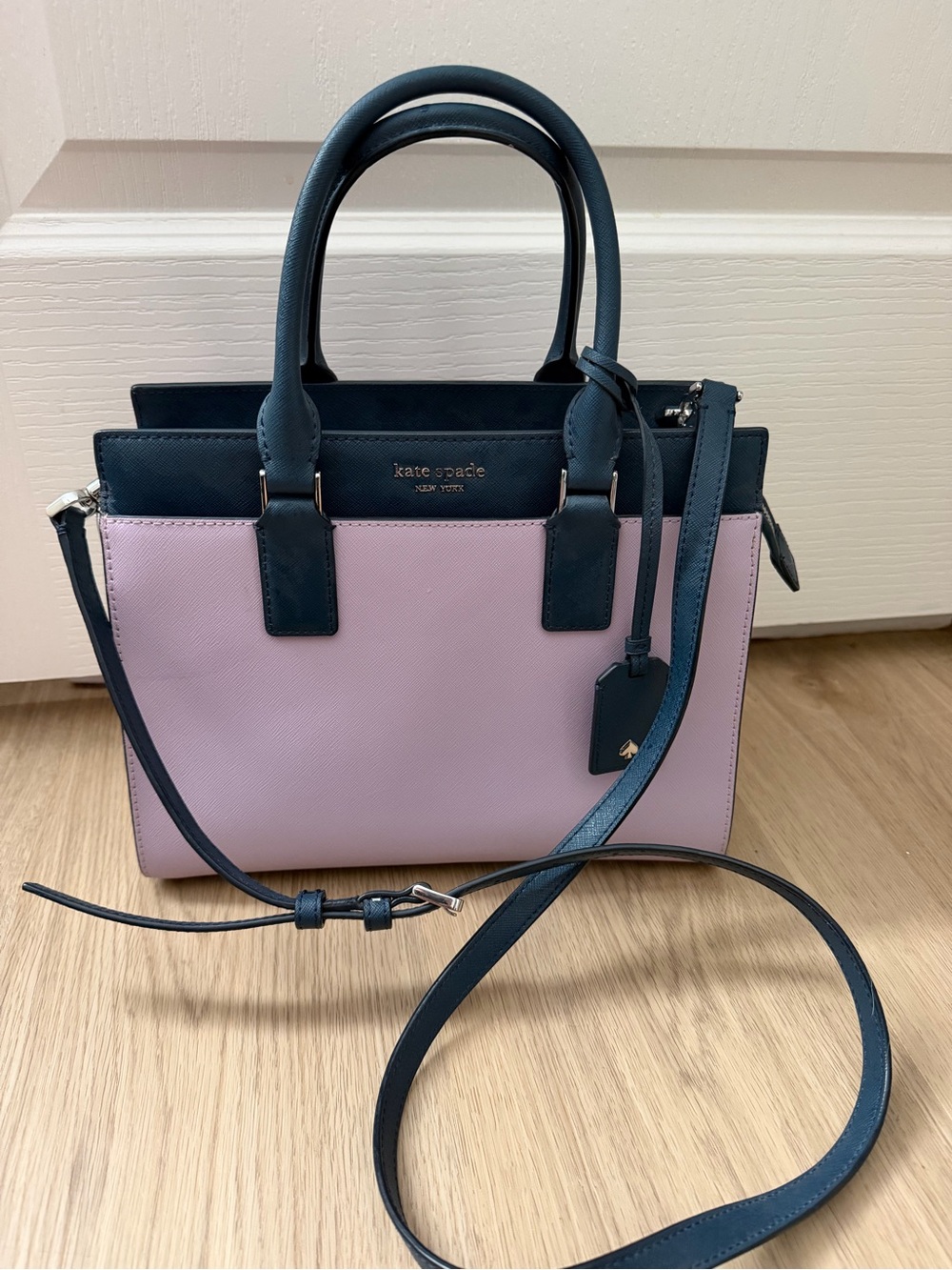 kate spade Lavender and Navy Two-Tone Satchel